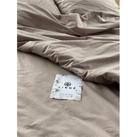 Комплект постельного белья 100% хлопок 2-спальный с натяжной простыней цвет капучино