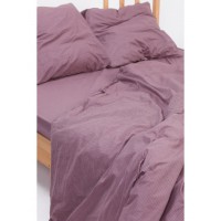 Комплект постельного белья 100% хлопок 2-спальный с натяжной простыней цвет мокко